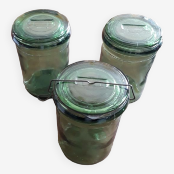 Set of molded glass jars - XXth