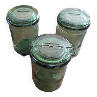 Set of molded glass jars - XXth