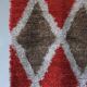 Scandinavian red rhombus rya rug | Sweden | 1960s