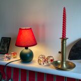 Lamp 80s in vintage green wood