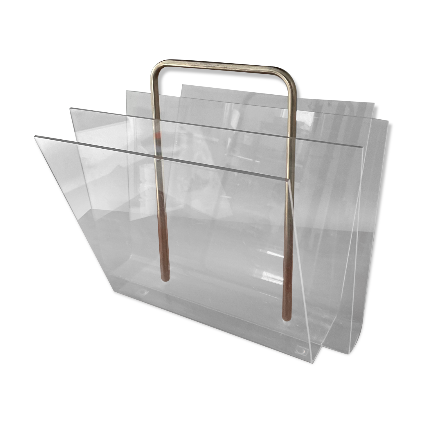 Vintage Plexiglas magazine holders from the 70s and 80s