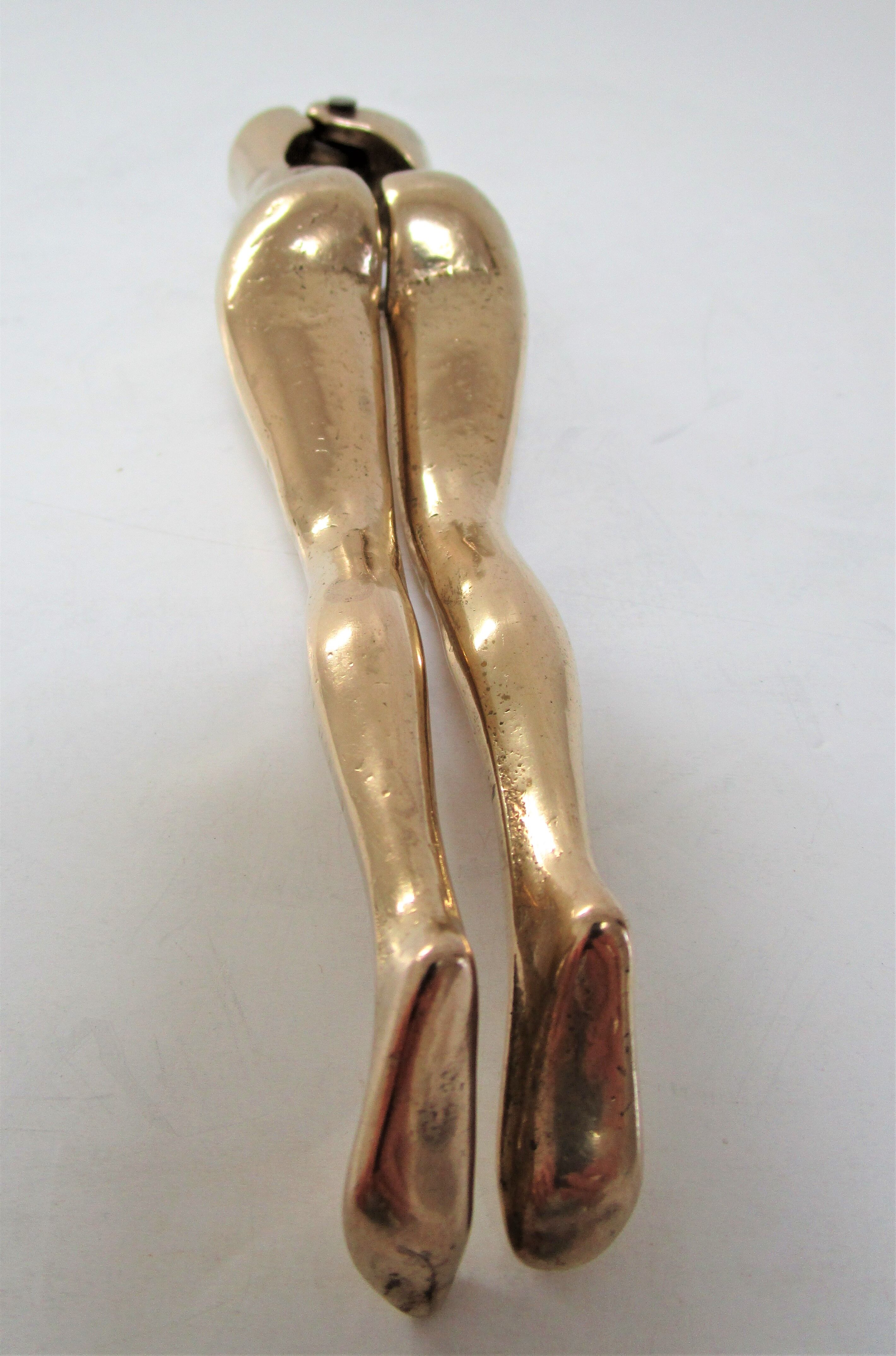 Massive brass anthropomorphic nutcracker vintage woman legs