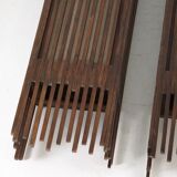Pair of large wooden wall lights
