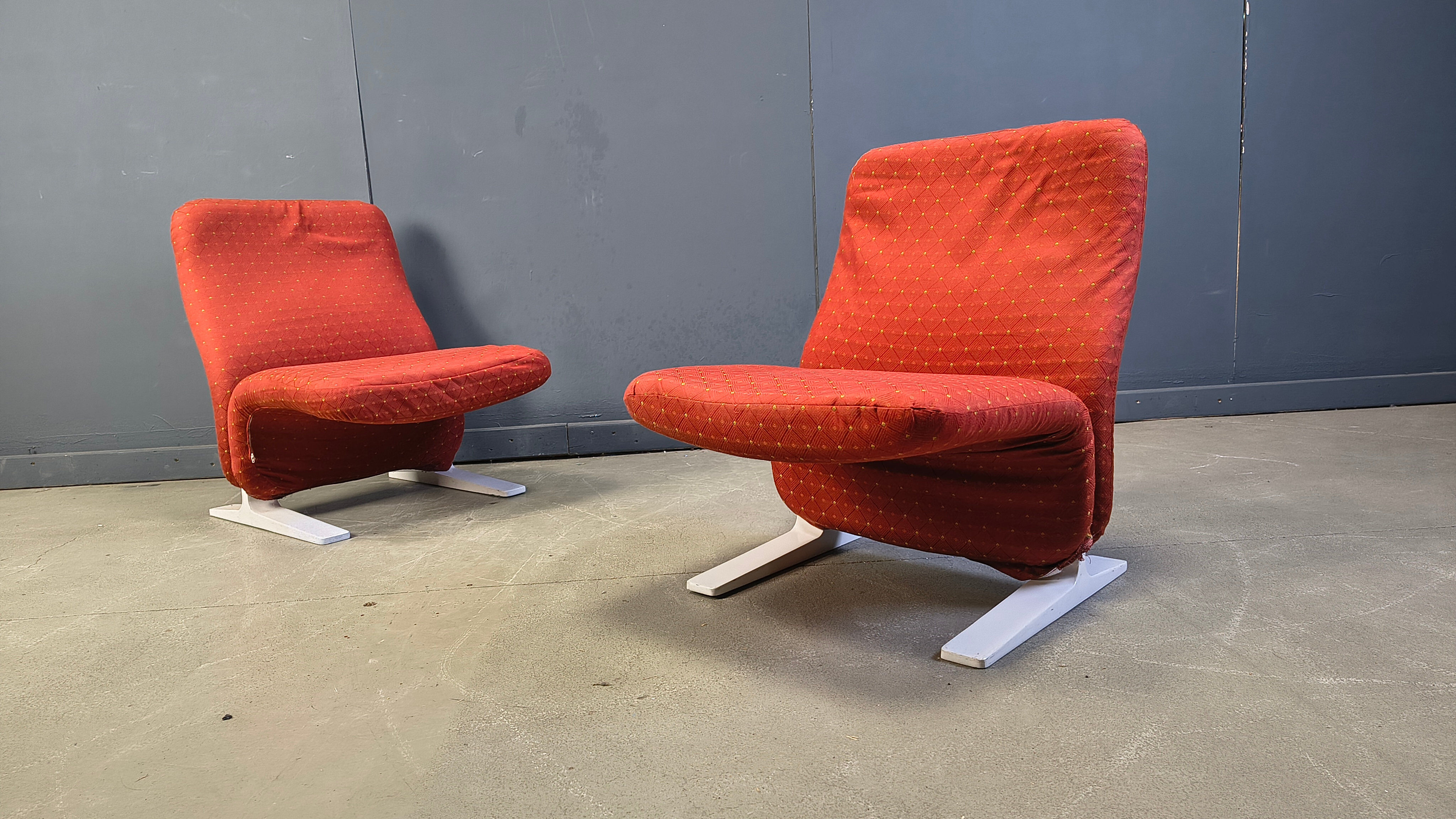Fauteuils Concorde de Pierre Paulin, ensemble de 4, années 1960.