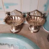 Two brass soap dishes
