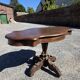 Antique round table in solid oak