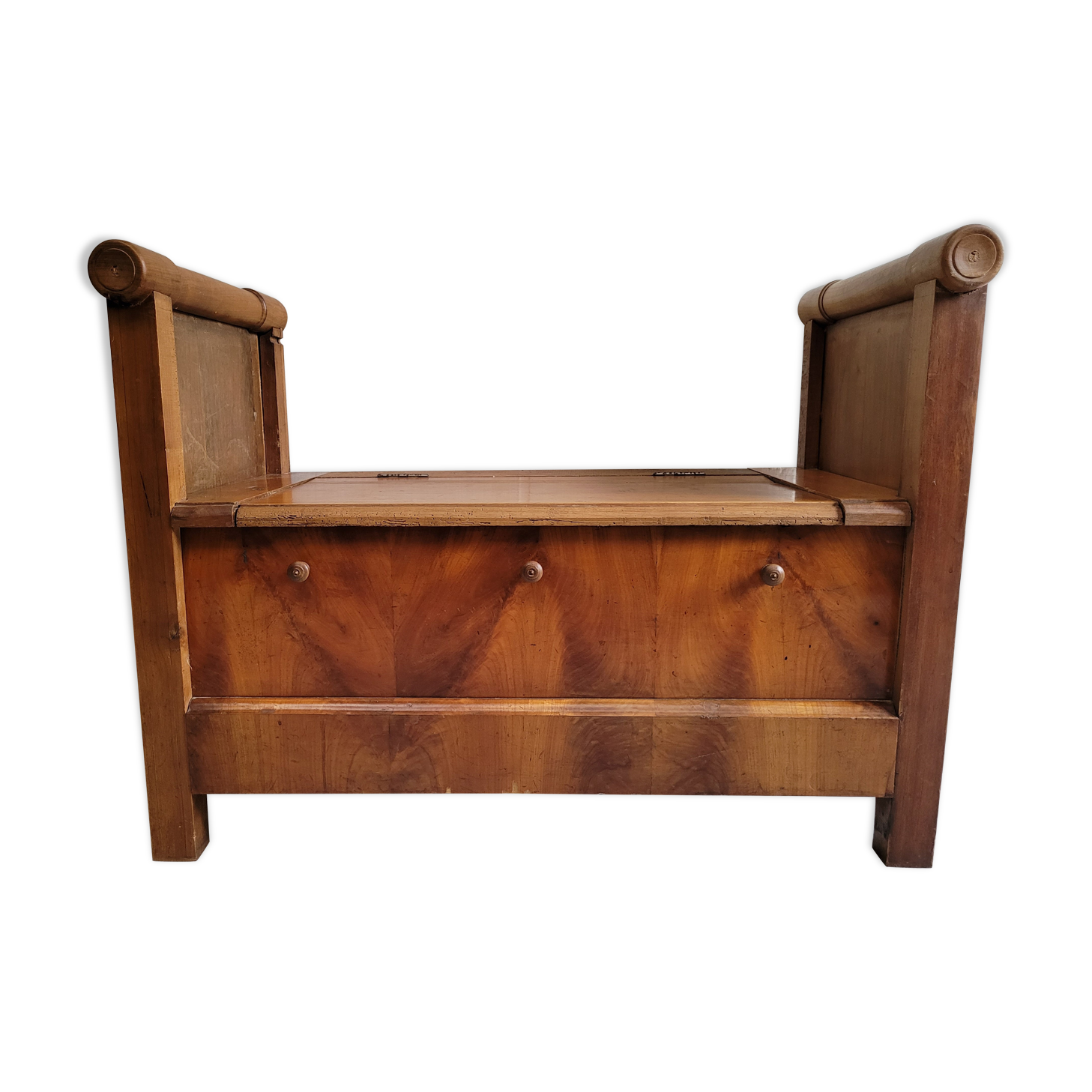Antique wooden chest bench