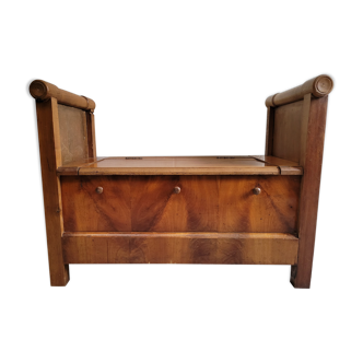 Antique wooden chest bench