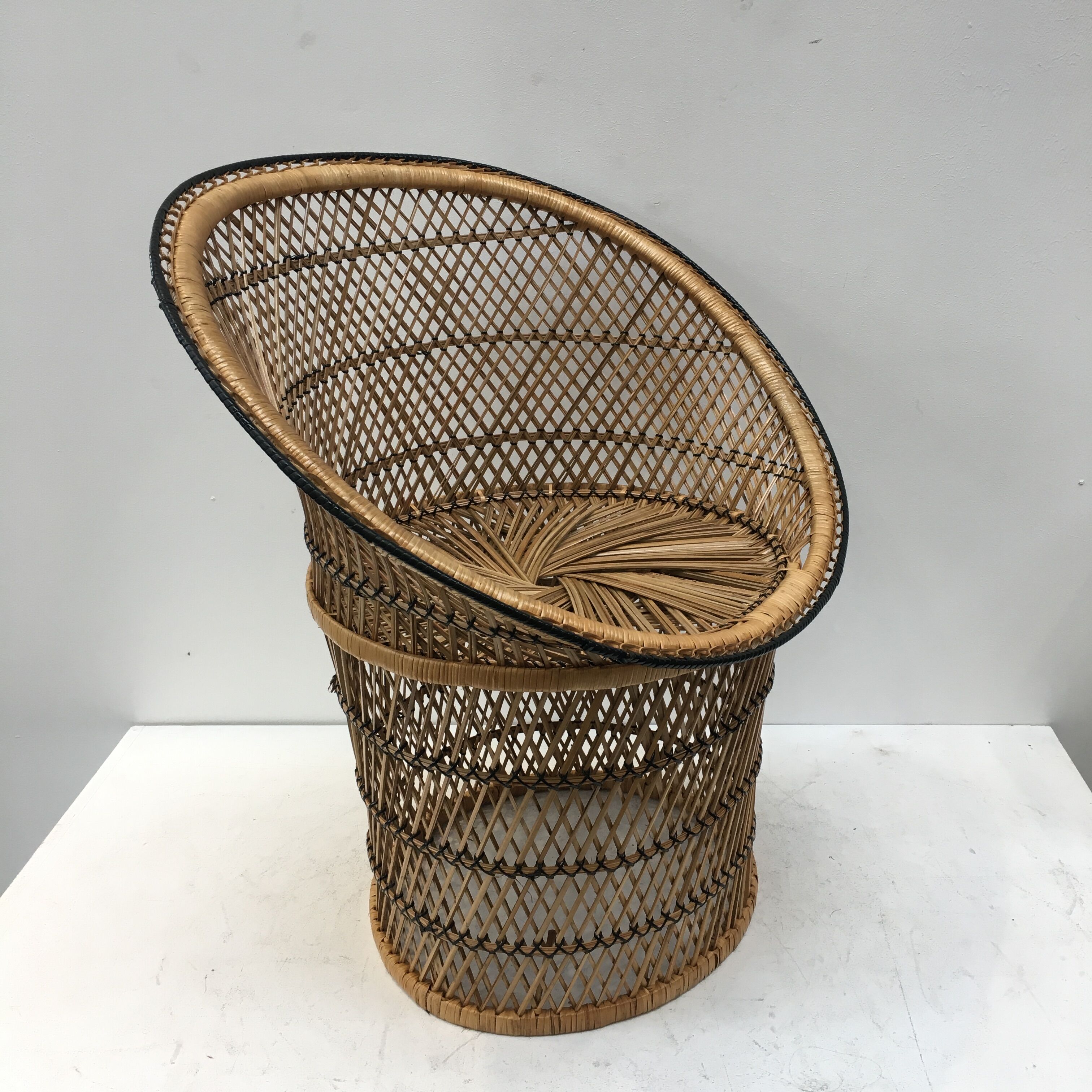 Emmanuelle armchair in rattan and braided buri