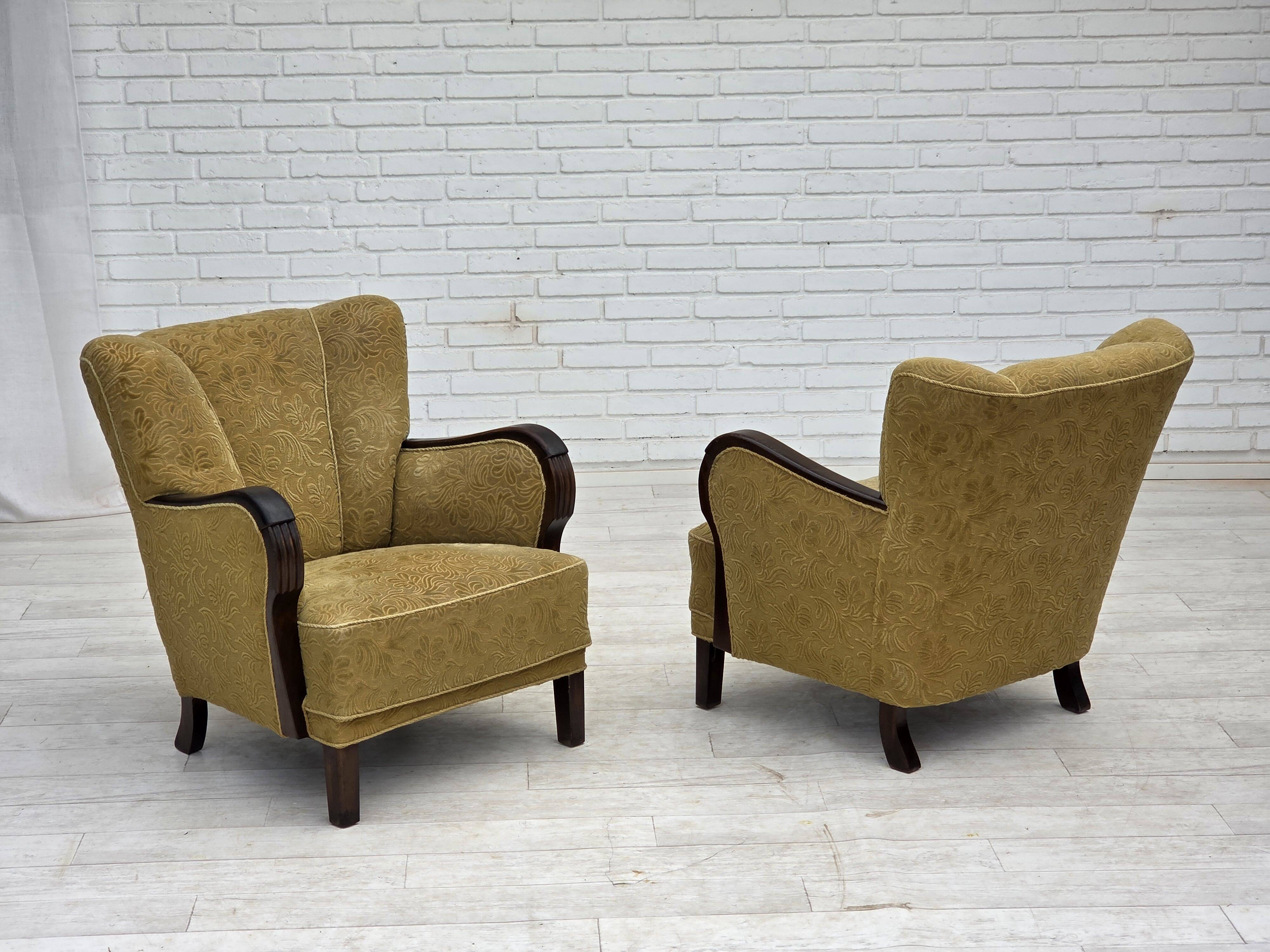 1960s, Danish design, armchair, original condition, furniture fabric.