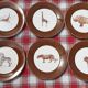 Set of 6 vintage "savannah animals" plates