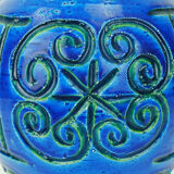 large italian mid century italica ars jug VASE jug rimini blue glaze