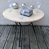 Table basse tripode en fer 1950s