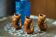 Set of three small brown glass fish, 20th century, Europe, 1960s