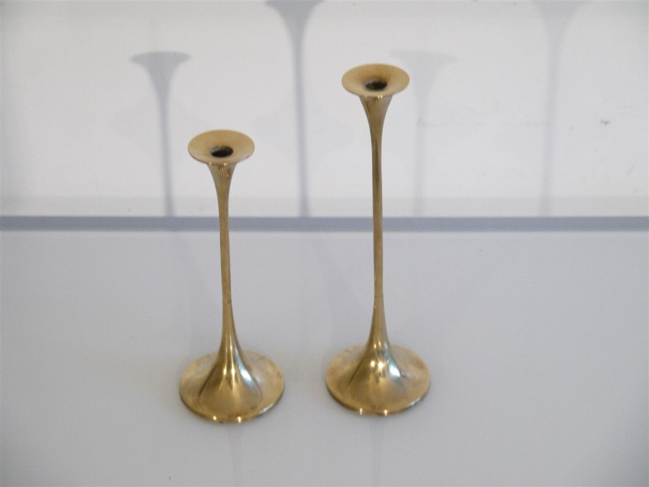 Pair of vintage brass candle holders 1970