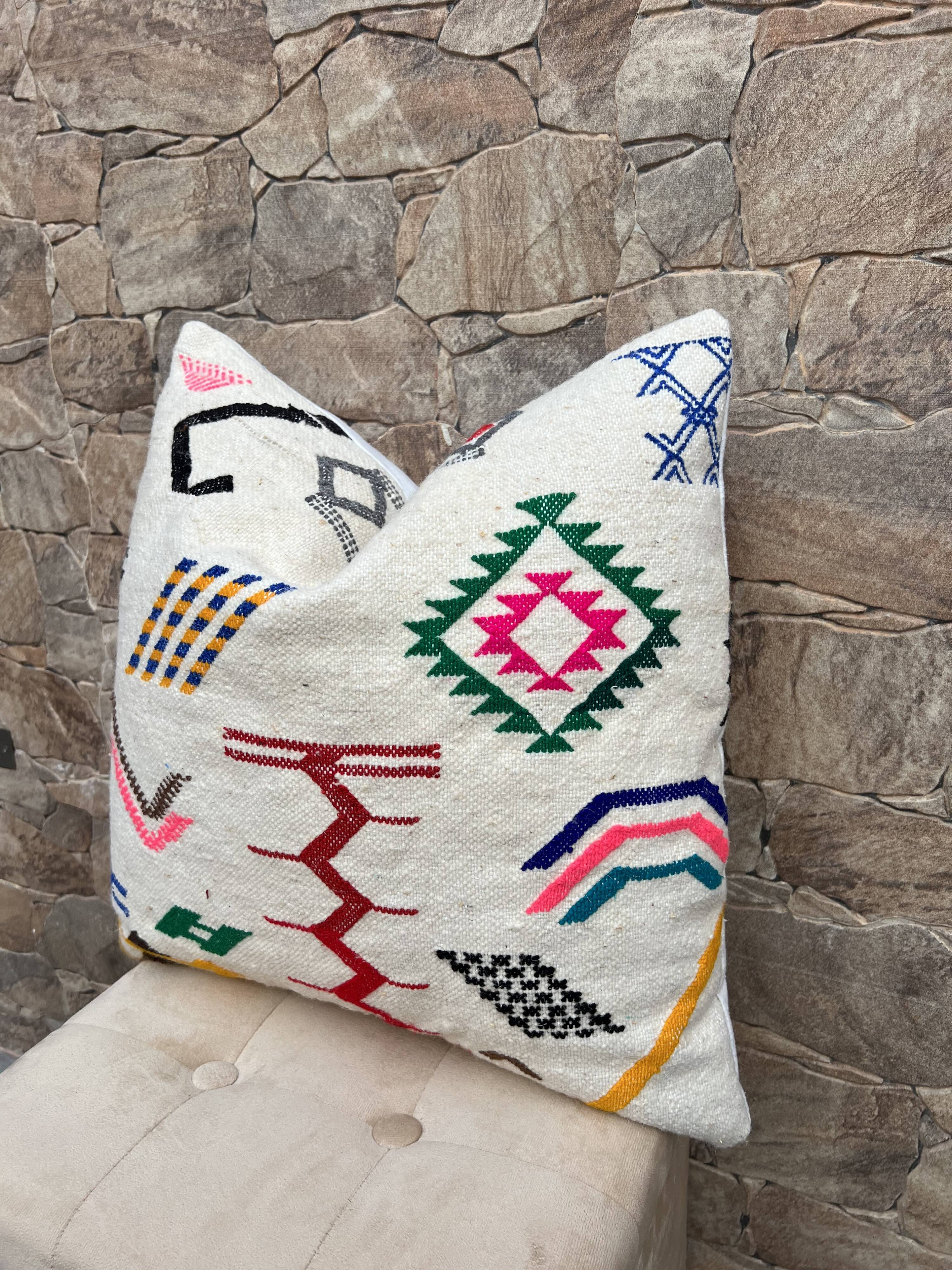 Azilal cushion cover / Authentic beni ourain cushion cover / Boho pillow cover