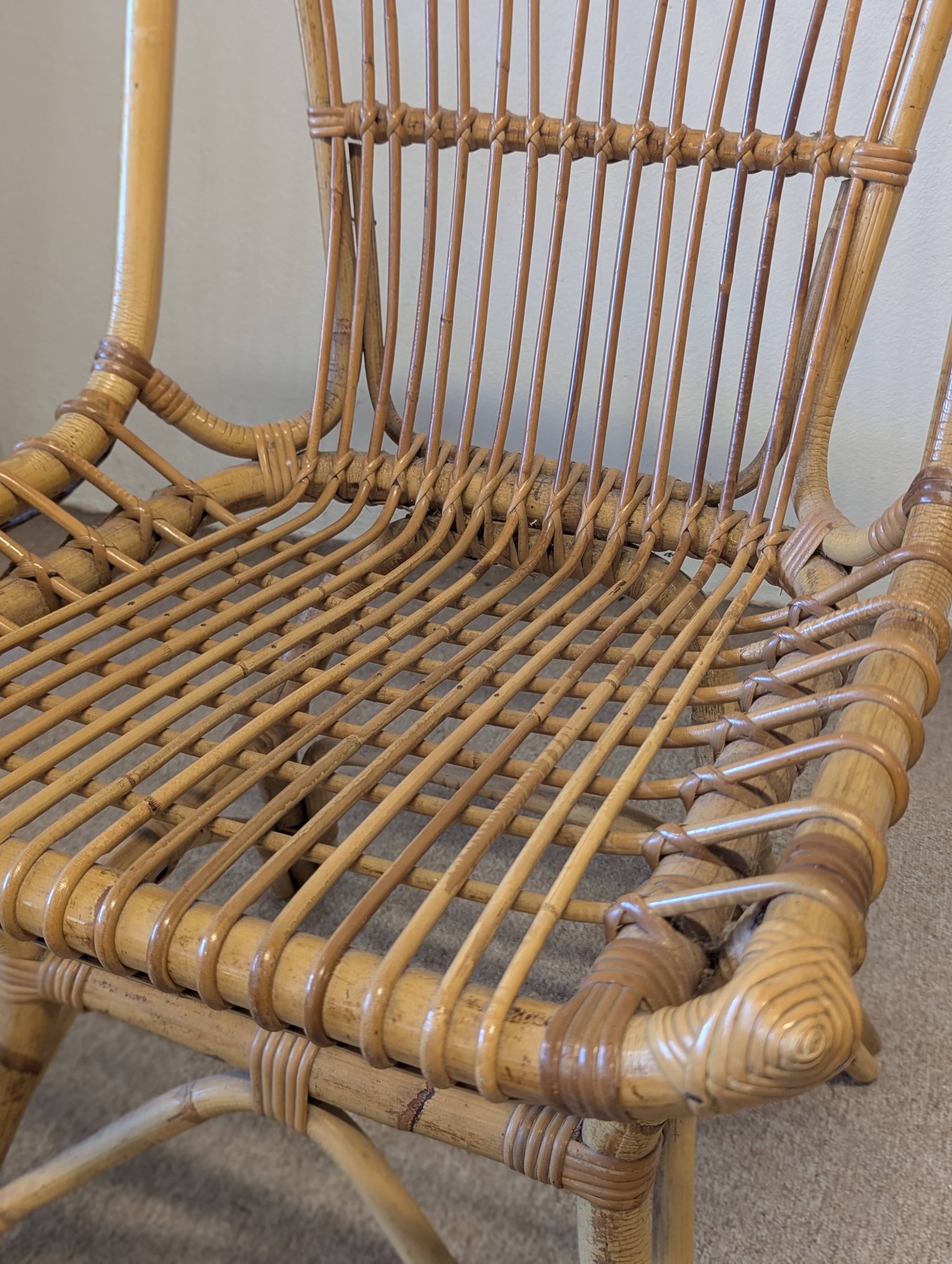 Pair of vintage rattan chairs – 1960s-1970s