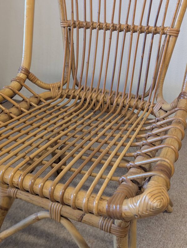 Paire de chaises en rotin vintage – Années 1960-1970