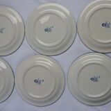Set of 6 dessert Gien peonies plates