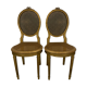 Paire de chaises Louis XVI bois doré Maison Gouffé