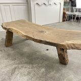 Table basse/pied de lit bois en demi-lune