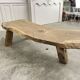 Half-moon wooden coffee table/bed foot