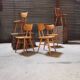 Set of 5 all-wood chairs published by Ton 1960