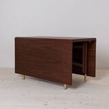 Midcentury Dining Table, Teak Wood, Brass Elements, Norway, 1950s