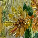 Oil on canvas of a bouquet of sunflowers