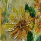 Oil on canvas of a bouquet of sunflowers
