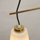1950s Italian triangle lamp in brass and opalglass