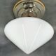 Czech Art Deco Opaline Glass Flush Mount Ceiling Light 1930s