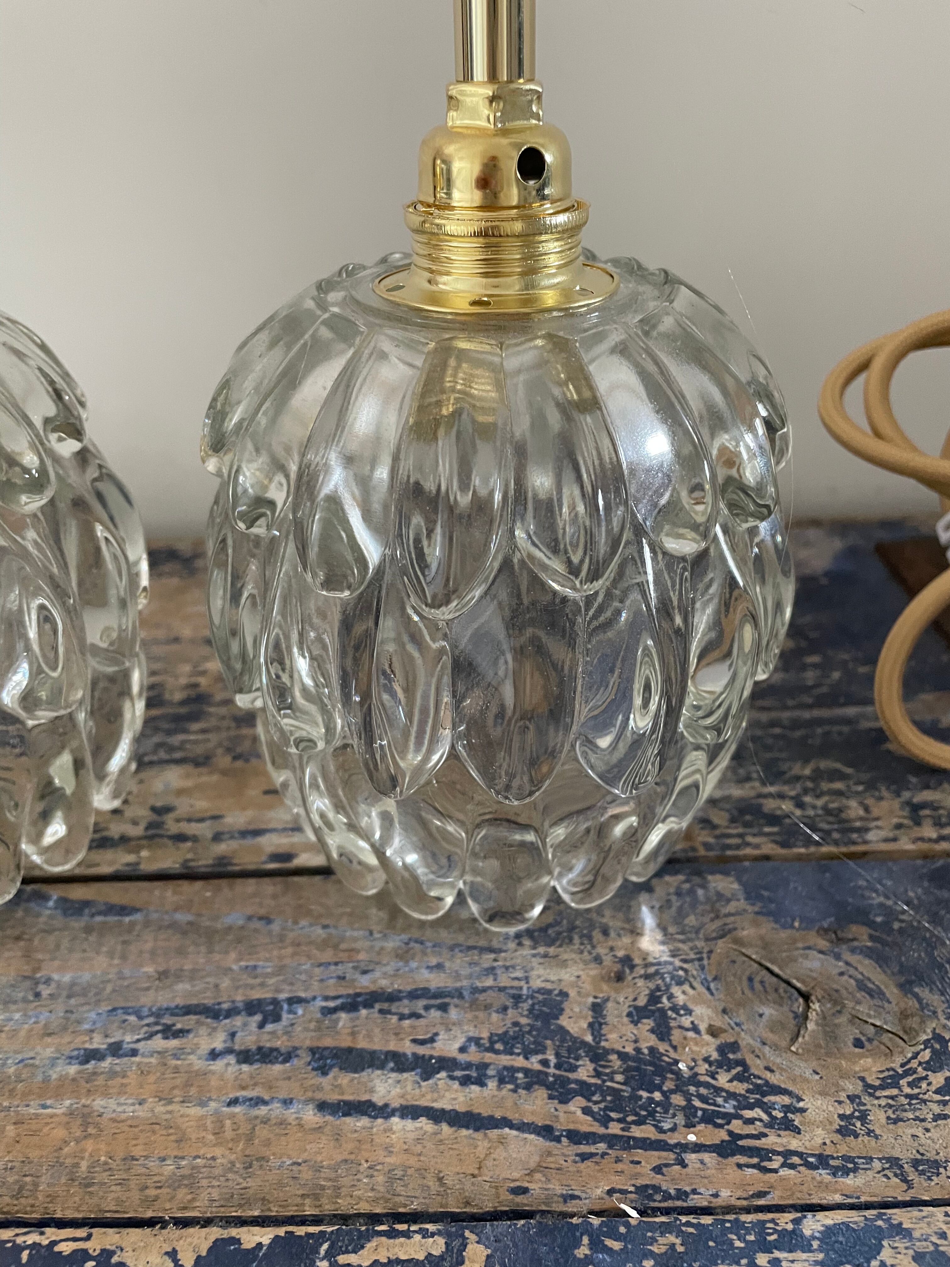 Set of two electrified portable lamps