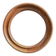 Old round wall mirror in solid wood - 51 cm