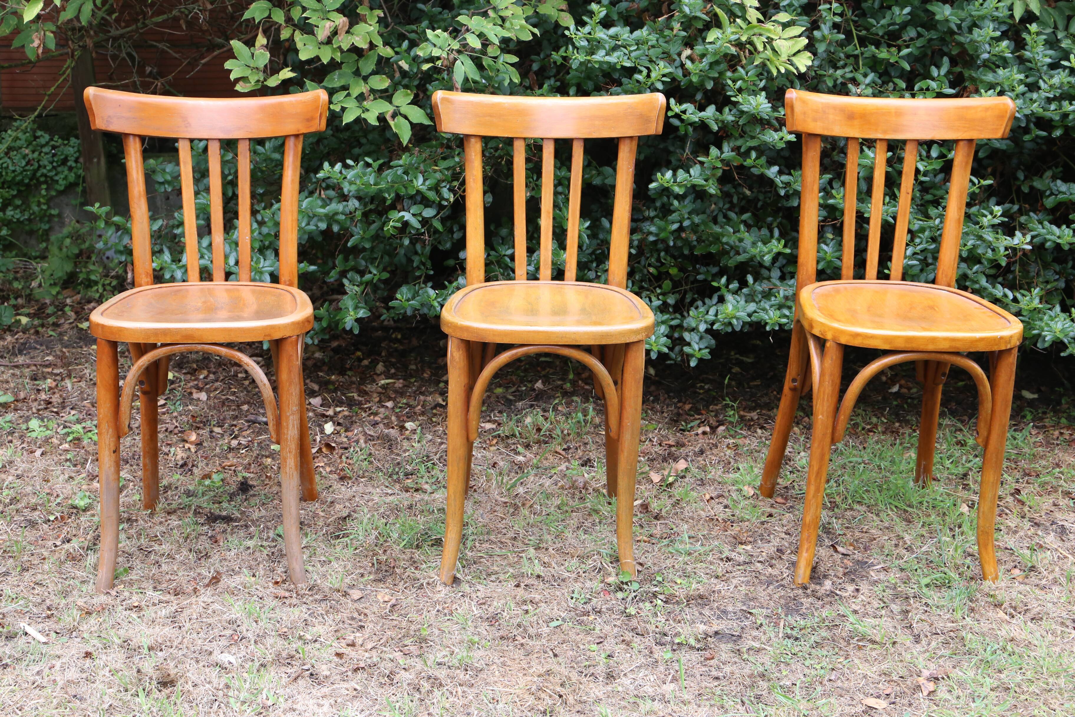 Lot of 6 Mahieu bistro chairs, numbered