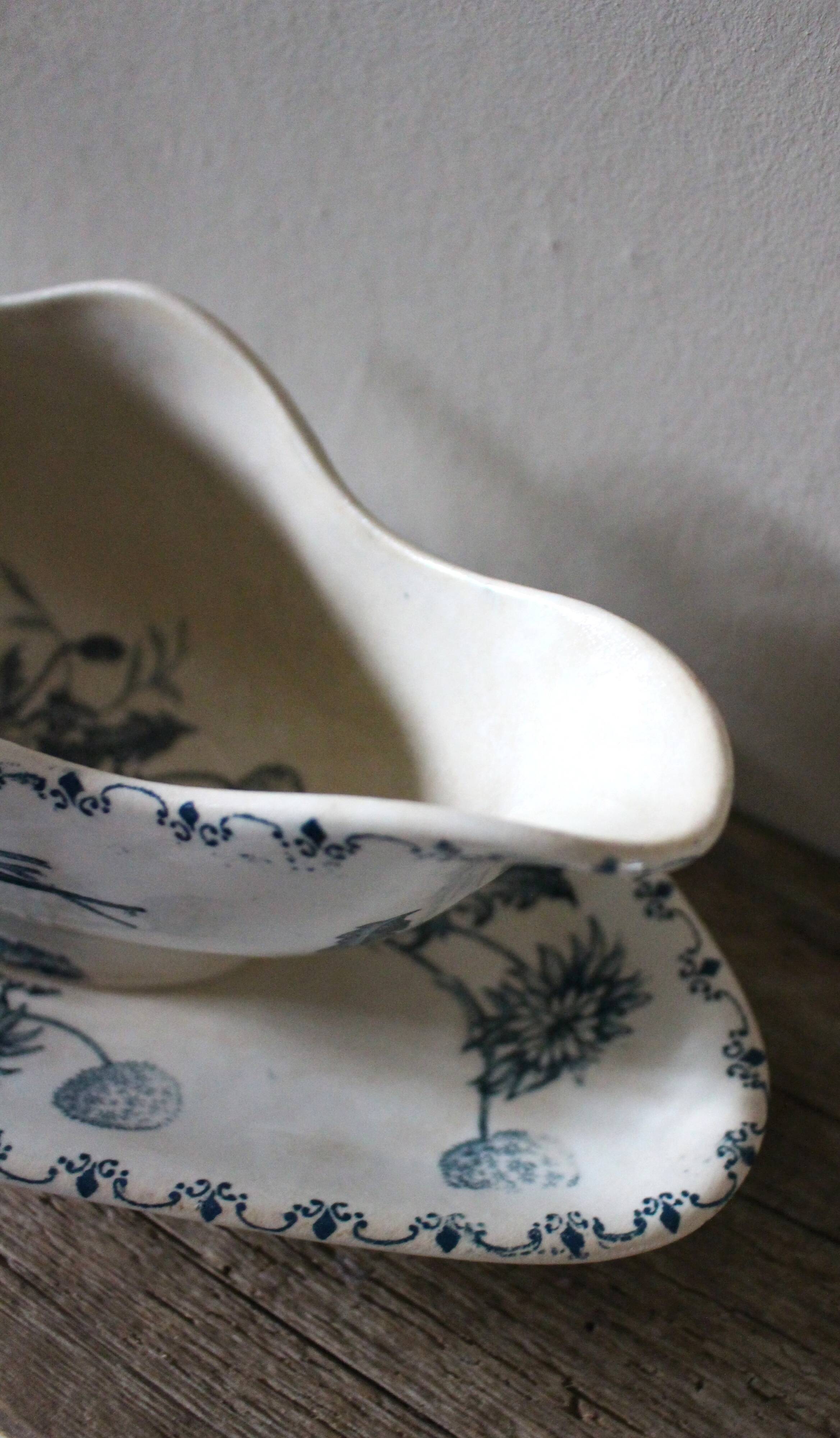 Sauceboat Terre de Fer Clairefontaine Blue Dandelion