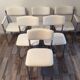 Ensemble de 6 chaises cuir blanc chrome vintage 70/80