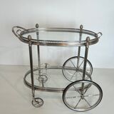 Oval silver-plated brass trolley from Maison Baguès.