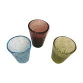 Trio de shots de la verrerie de Biot signés