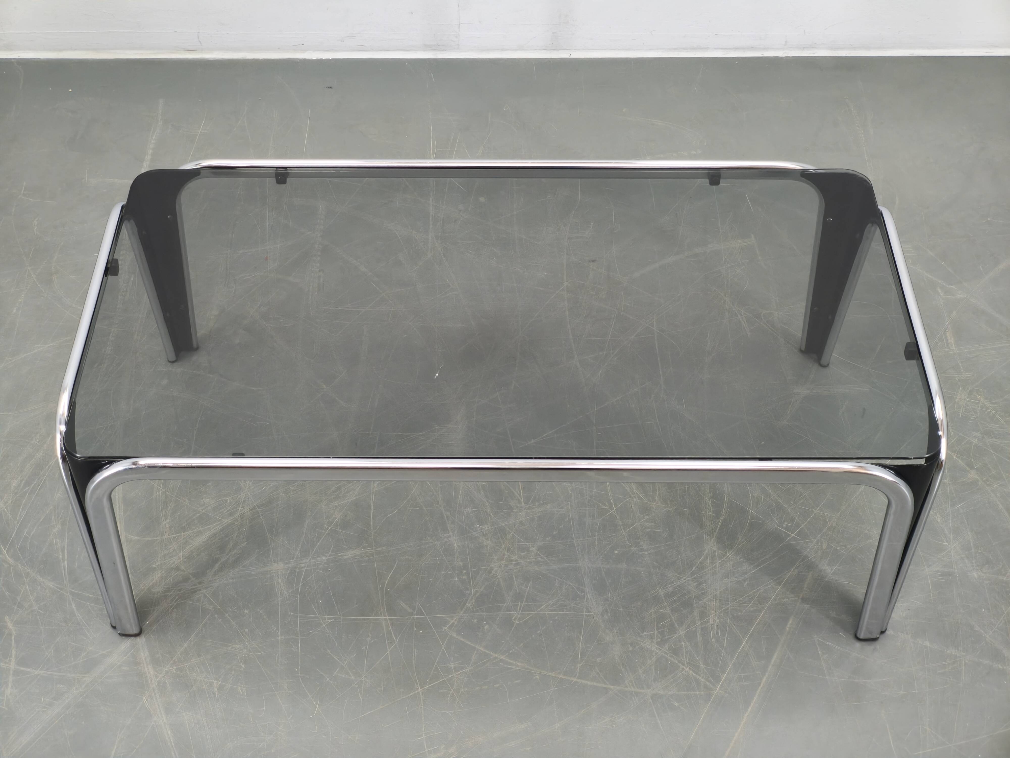 Mid-century modern coffee table produced in Italy during the 1970s.