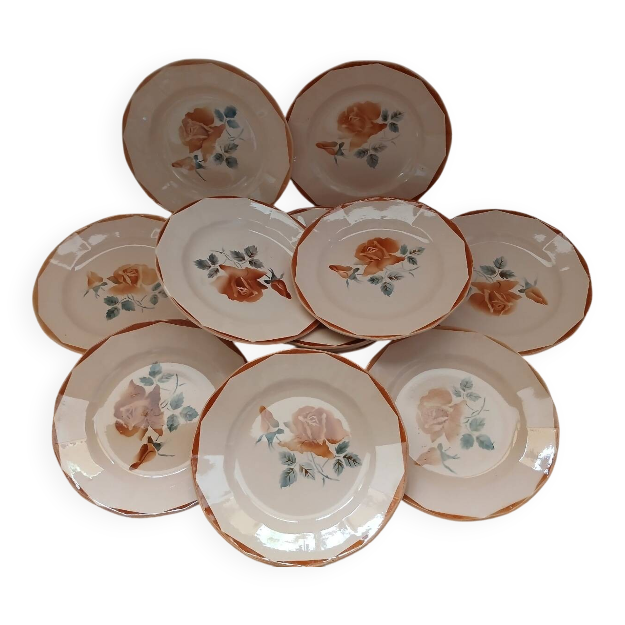 25 old Digoin and Sarreguemines plates