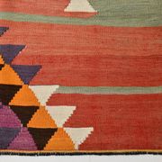 5x11 Kilim Long Wide Faded Samon Kilim Rug, Rare Style Anatolian Flatweave