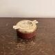 Mid-Century Modern Italian Silver Metal Leather Table Ashtray