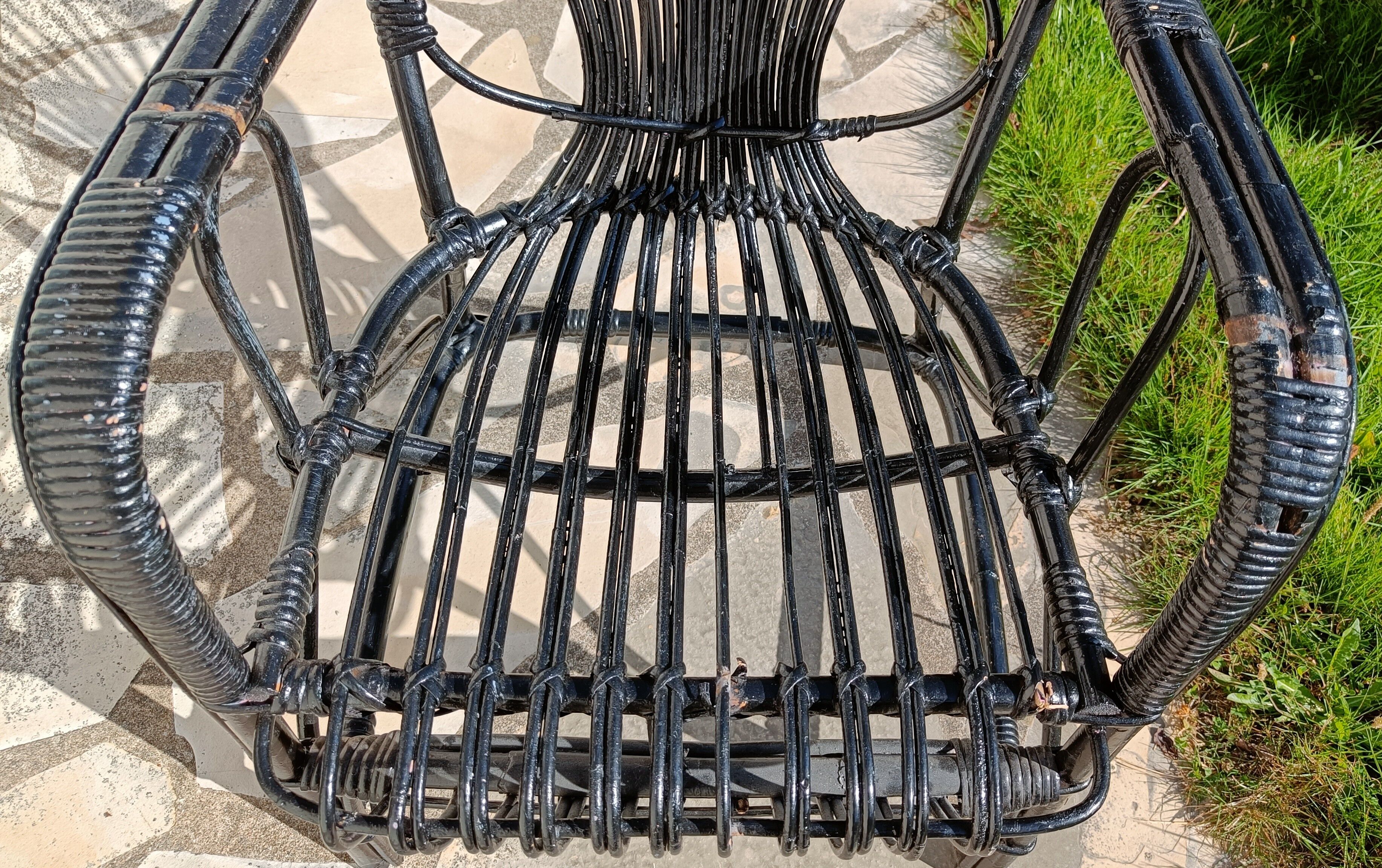 Vintage rattan armchair