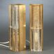 Pair of Vitrika wall lamps in glass and brass