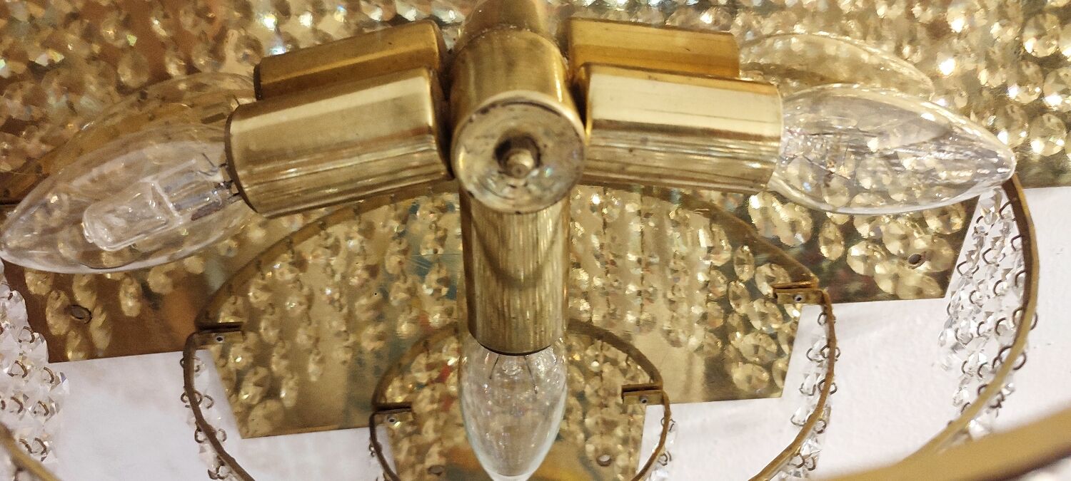 Appliques murales en cristal France années 1970