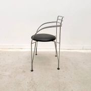"Silver Moon" chair by Pascal Mourgue for Fermob in chrome and skai, France 1980