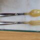 Art Deco salad cutlery in silver-plated metal and horn