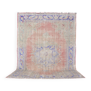 Tapis Oushak vintage fait main antique
