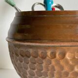 Planter by villedieu in vintage brown patinated copper